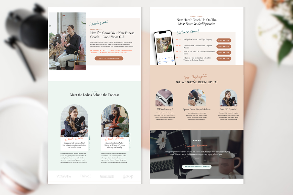 Podcast Landing Page Showit Template, a Landing Page Template by Sugar Studios (Photo 4 of 7)