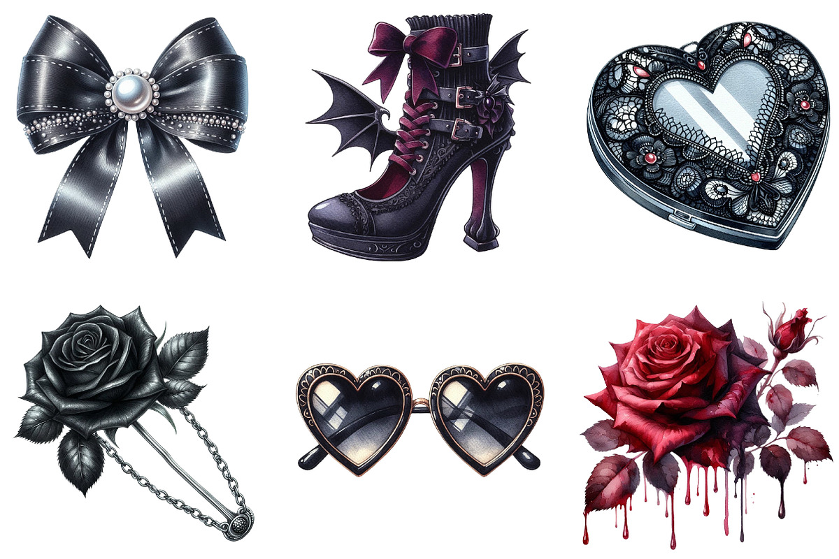 Dark Coquette Clipart, an Illustration by DreamArtGraphic (Photo 2 of 5)