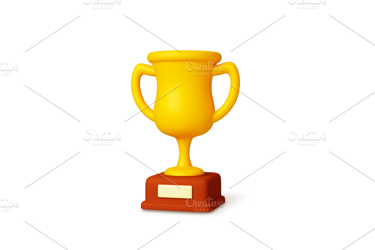 Winner cup on stand 3d icon, an Illustration by Valerie Bodnar