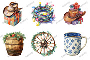 Western Cowboy Christmas Clipart, a Graphic by designcity5 (Thumbnail 3 of 5)