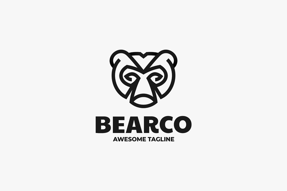 Bear Line Art Logo, a Branding & Logo Template by Artnivora.Std
