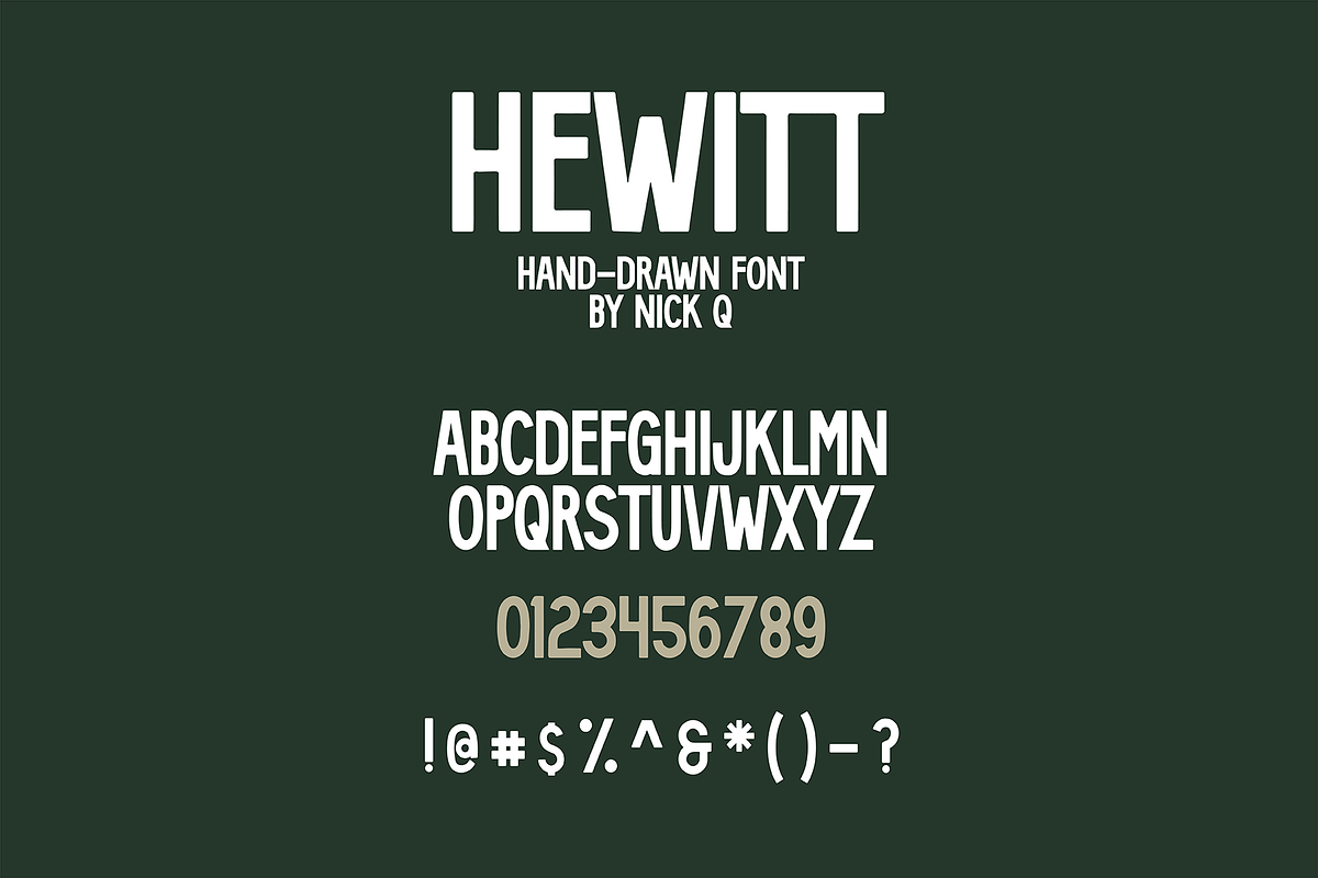 Hewitt Hand Drawn Font, a Sans Serif Font by nickqtx (Photo 2 of 4)