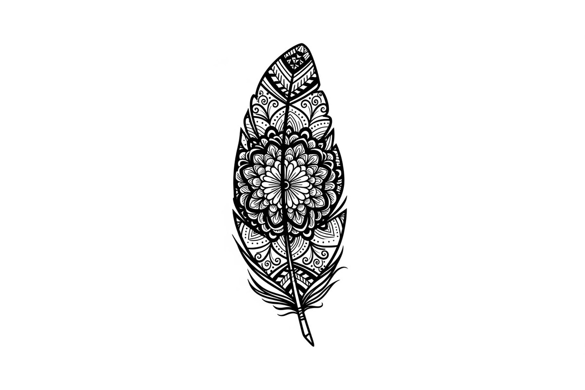 Ornamental Feather SVG Bundle, an Illustration by yasushie (Photo 7 of 31)