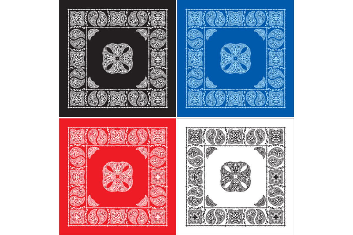 Set Of 4 Paisley Bandana's VI, a Pattern Graphic by Bakhtiozin art graphic (Photo 1 of 5)