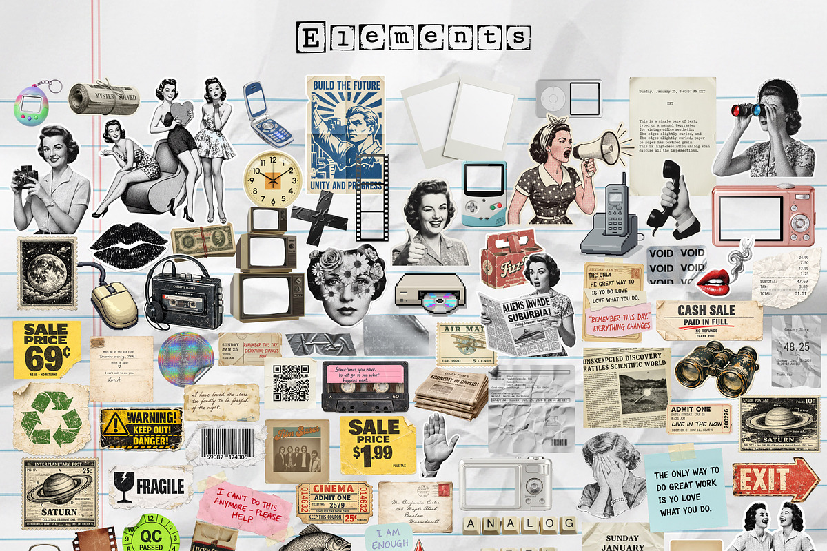 Chaos COLLAGE KIT - Paper Scrapbook, an Object Graphic by DreamoraArt (Photo 2 of 8)