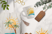 Watercolor Summer Sun Clipart, a Seasonal Illustration by Mespilia (Thumbnail 5 of 5)
