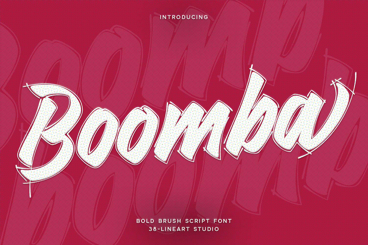 Boomba - Bold Brush Script Font, a Blackletter Font by Ridha-38.lineart (Photo 1 of 15)