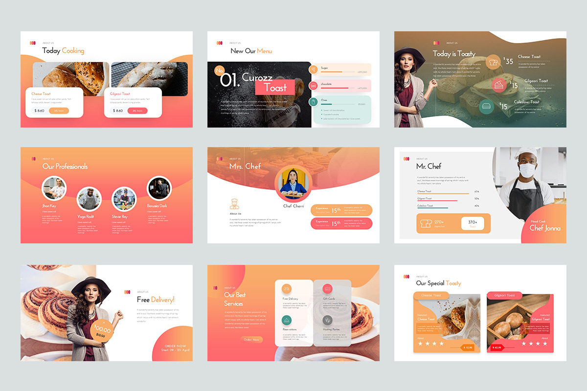 Toasty PowerPoint Presentation, a Presentation Template by Stock Shape