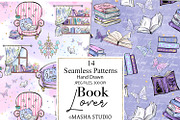 Book Lover Seamless Paper Pack, a Pattern Graphic by Masha  Studio (Thumbnail 4 of 9)