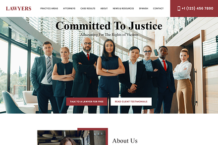 Lawyer Website, a Landing Page Template by simplywebs