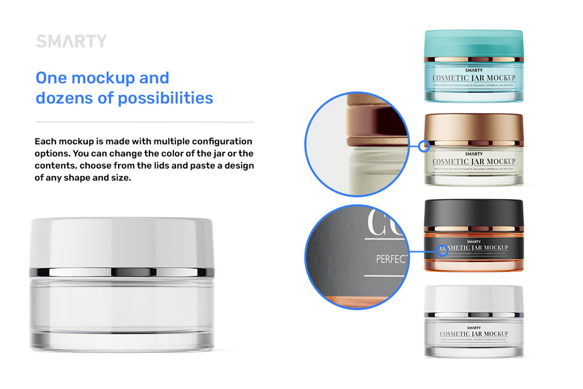 Cosmetic jar mockups bundle, a Packaging Mockup by Smarty Mockups (Photo 4 of 28)