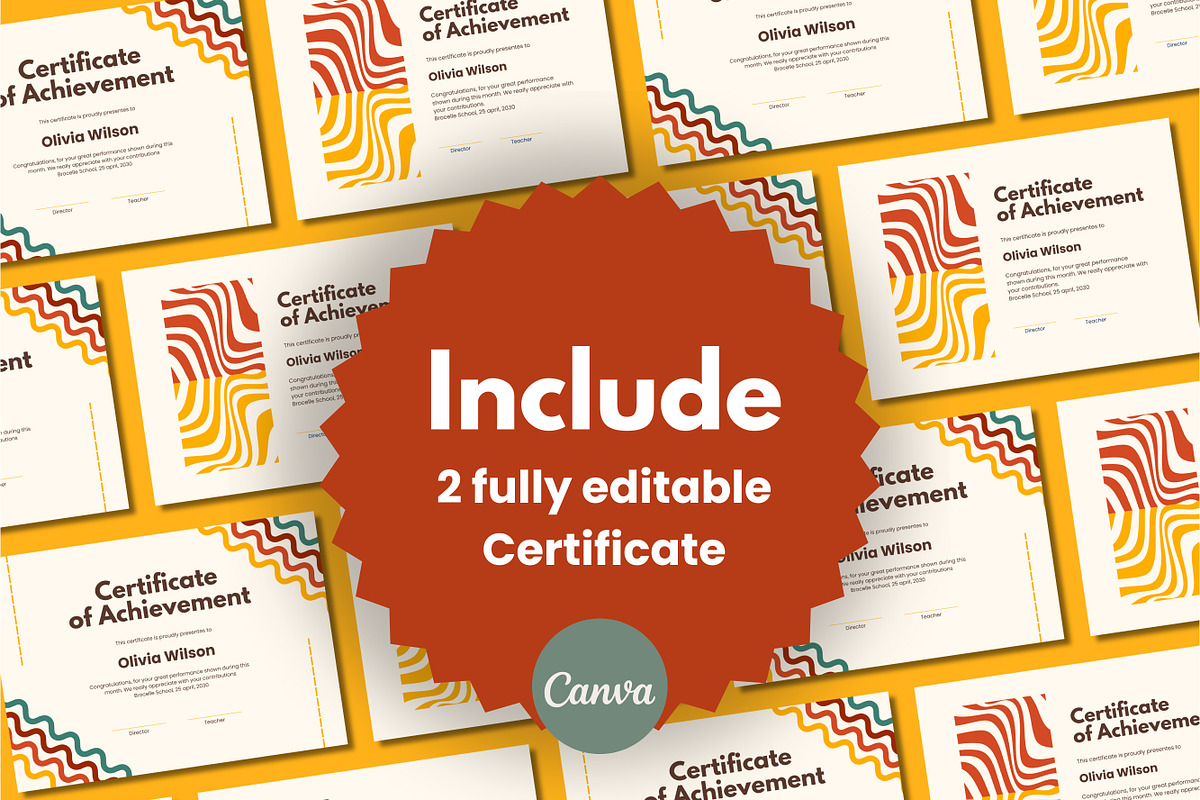 Certificate Canva Templates, a Design Template by TemplateCastleStore (Photo 3 of 4)
