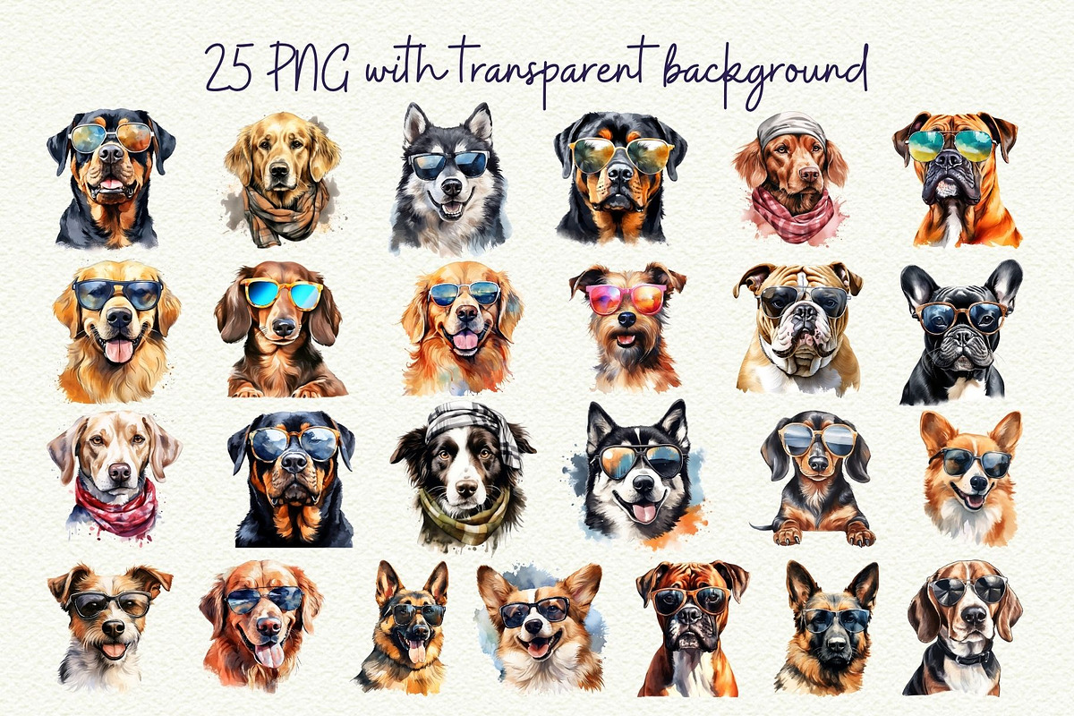 Cool Dog Breeds Clipart, an Object Graphic by Anna Design Studio (Photo 2 of 7)