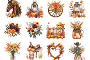 Western Fall Cowgirl Clipart, a Seasonal Illustration by Designking (Thumbnail 2 of 5)