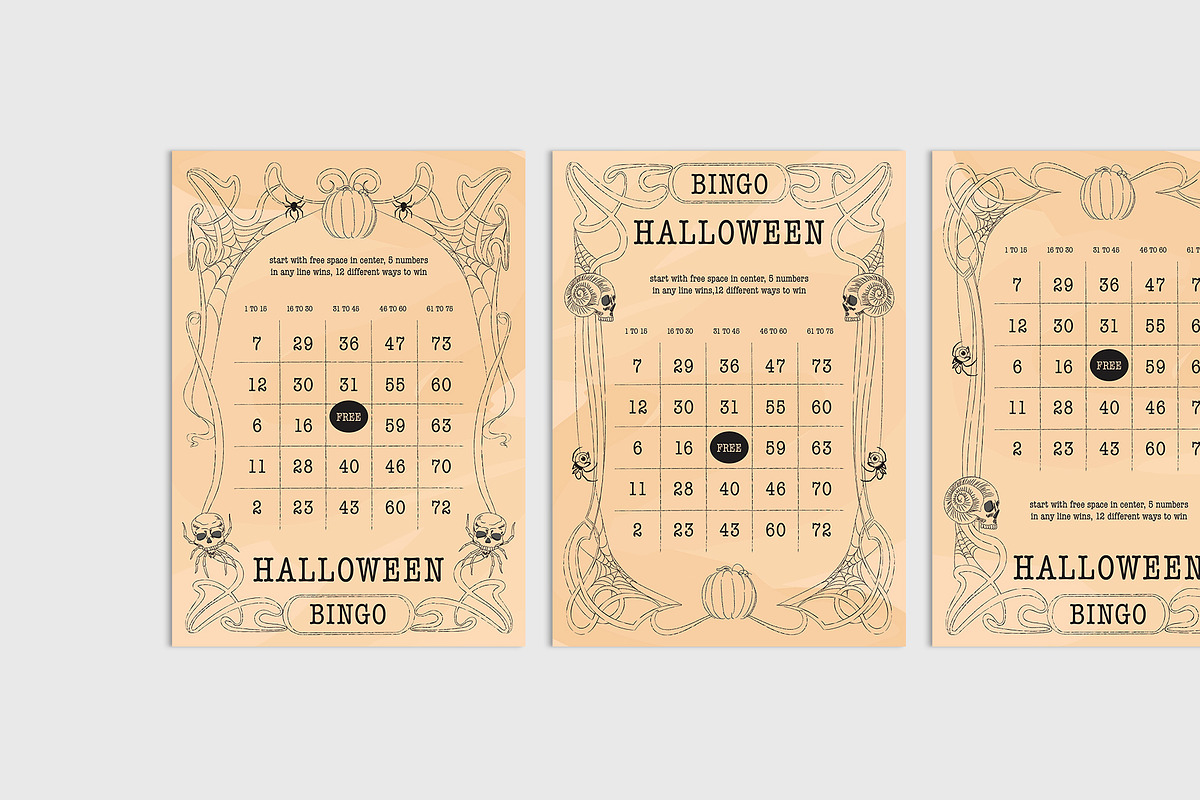 Halloween Bingo Card Template, a Card Template by BrandPacks (Photo 3 of 7)