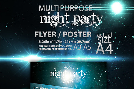 Sleepless Night Party Flyer
