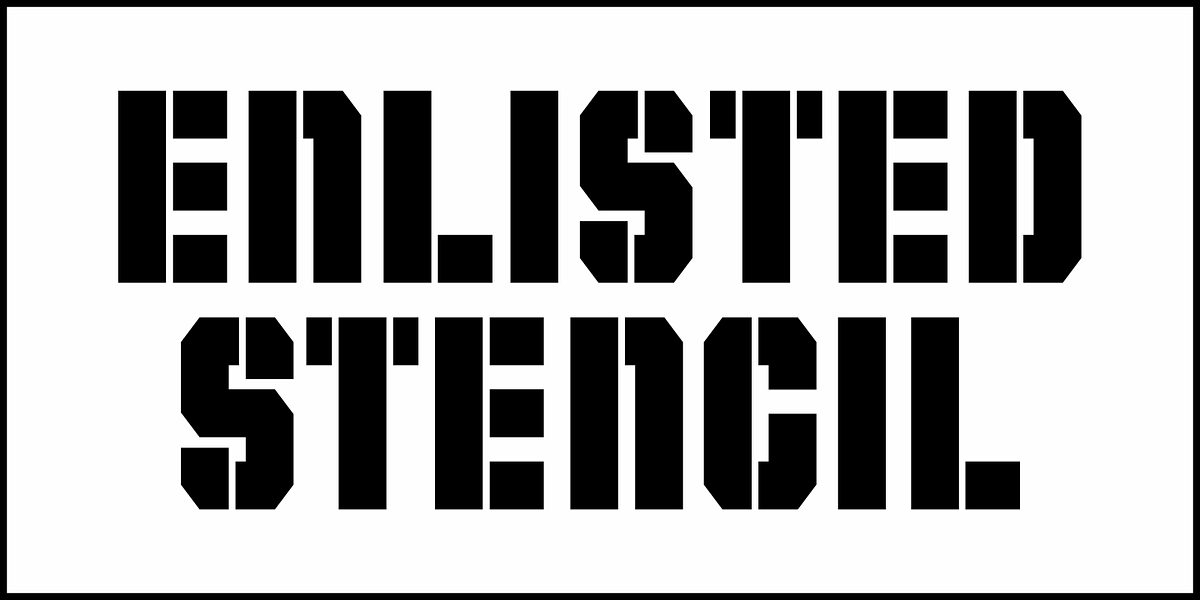 Enlisted Stencil JNL, a Font by Jeff Levine Fonts (Photo 2 of 5)