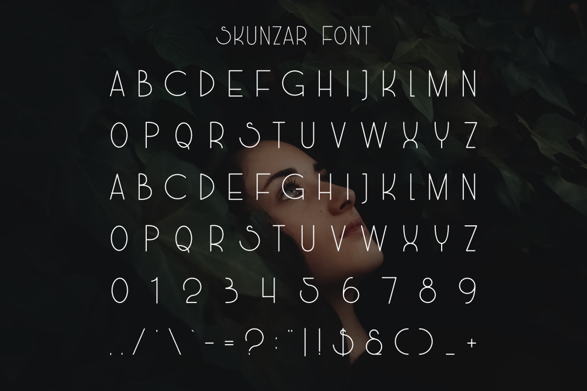 Skunzar - Monoline Font, a Sans Serif Font by Iqsiart Studio (Photo 5 of 6)