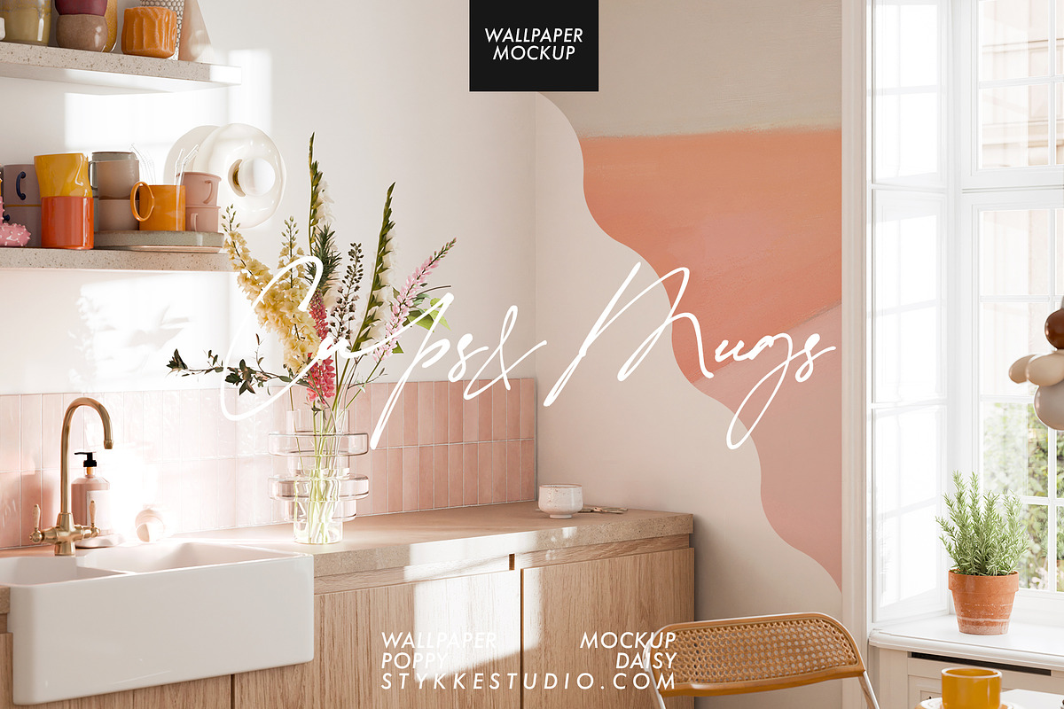 WALLPAPER MOCKUP | Kitchen Mockup, a Household Mockup by Stykke Studio (Photo 2 of 29)