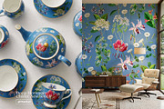 Blue Vintage Botanical Pattern, a Pattern Graphic by likorbut (Thumbnail 6 of 14)