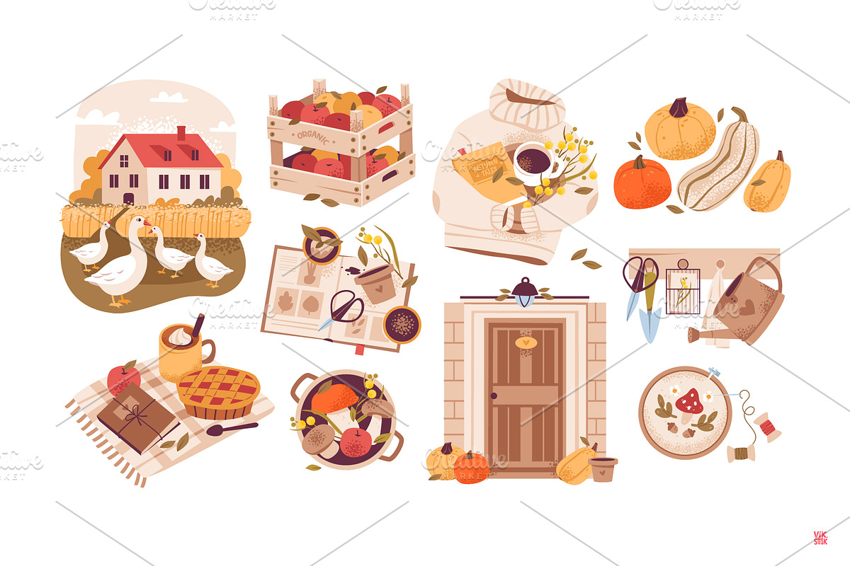 Autumn Clipart Set, a Seasonal Illustration by vik.stock (Photo 3 of 8)
