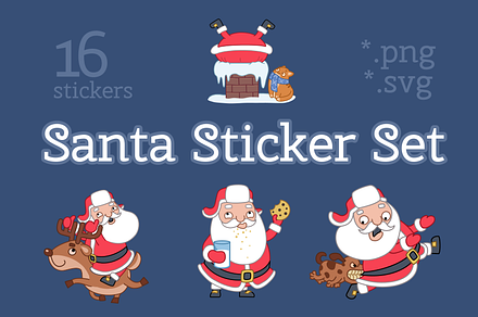 Santa Sticker Set