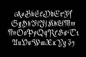 Fantasy Gothic Style Font Vector