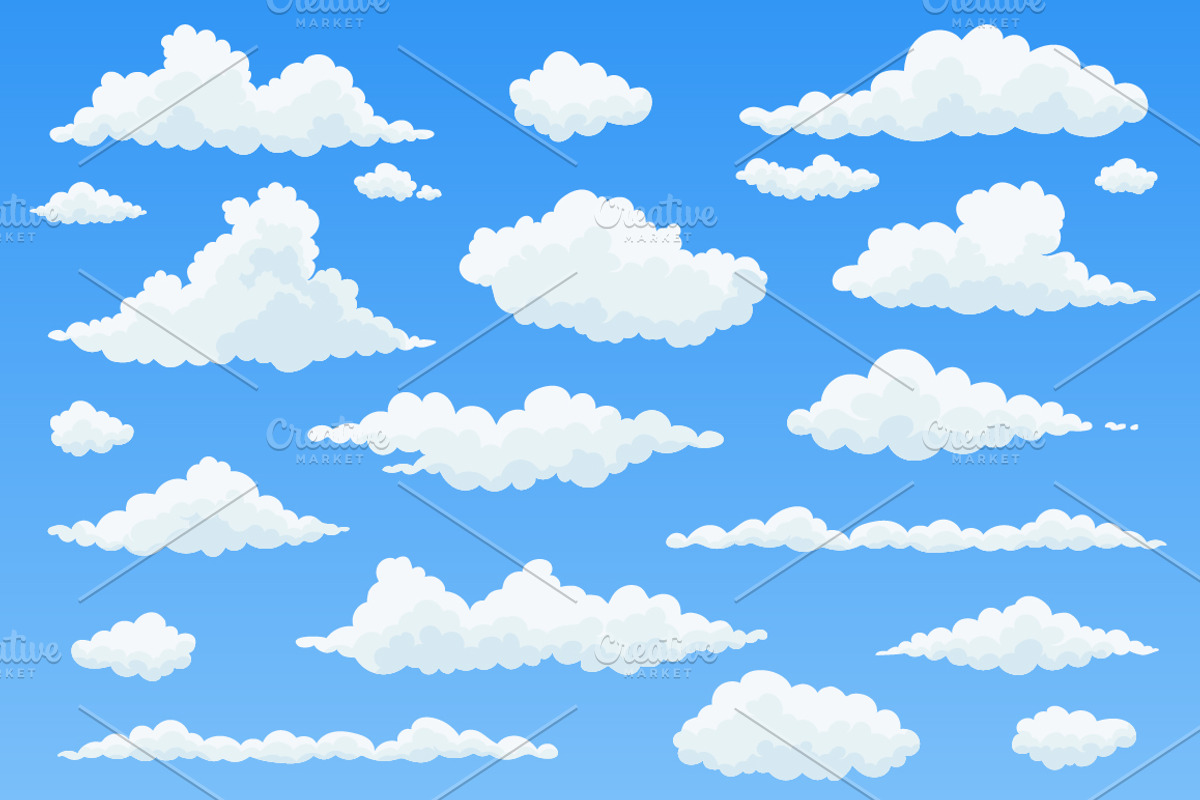 Vector clouds. Cartoon cloud set., an Object Graphic by Cheremuha