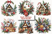 Rustic Christmas Clipart Bundle, a Work Illustration by SinaCreation (Thumbnail 1 of 5)