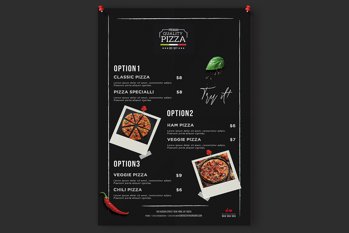 Pizza Menu Template Bundle, a Brochure Template by Nina Shaw