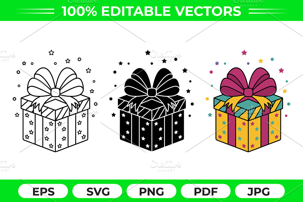 Gift Box Vector Trio Pack, an Object Graphic by Artonix (Photo 1 of 3)