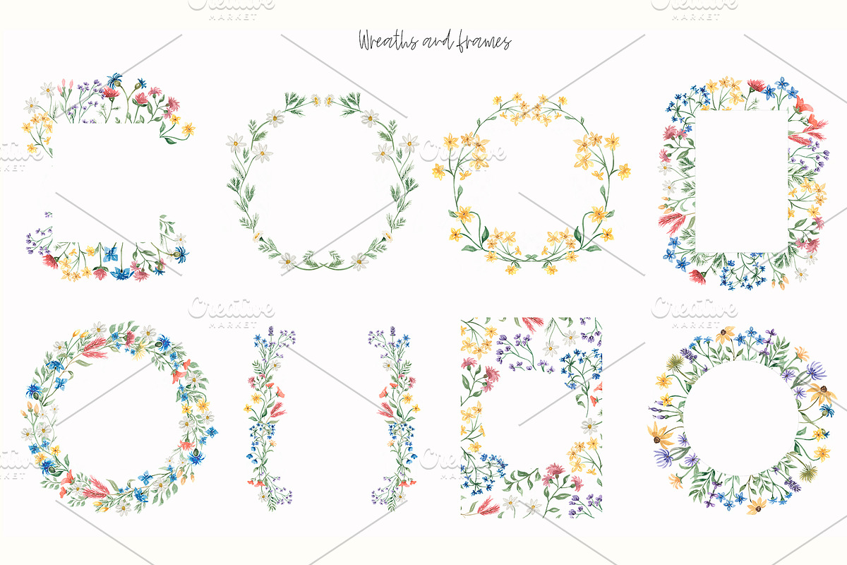 Watercolor Wildflowers Collection, a Decorative Illustration by MayaNavits (Photo 4 of 14)