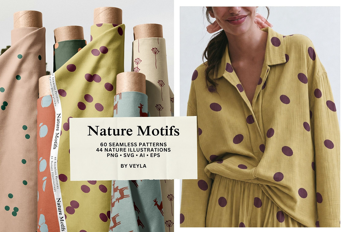 Nature Motifs: 60 Seamless Patterns, a Pattern Graphic by Veyla (Photo 1 of 21)