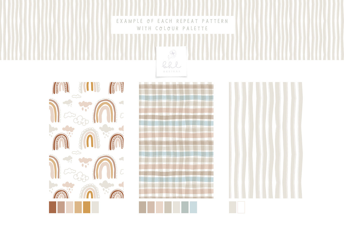 Scandi-Style Flowers and Rainbows, a Pattern Graphic by bhldesigns (Photo 5 of 13)