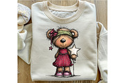 Whimsical Christmas Teddy Bear PNG, an Illustration by OK Design (Thumbnail 5 of 6)