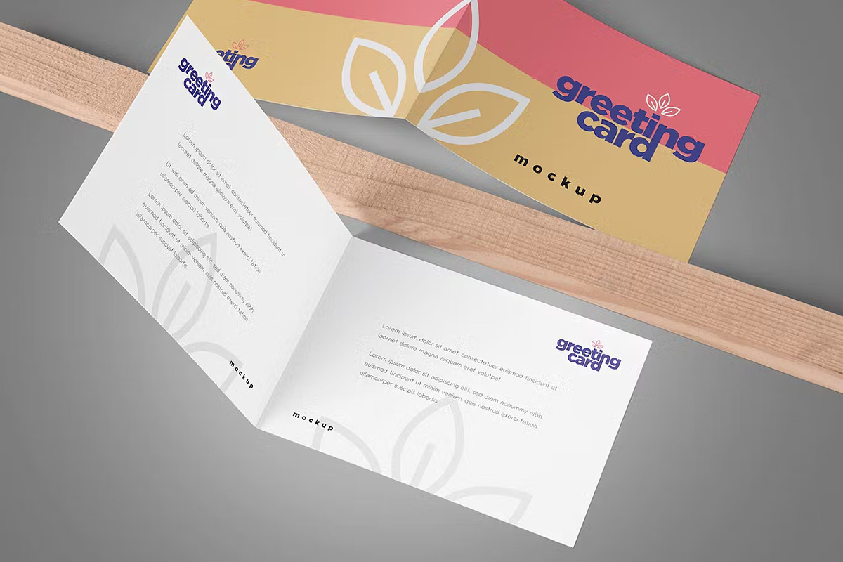 Greeting Card Mockup, a Books & Magazine Mockup by GearShift (Photo 2 of 6)