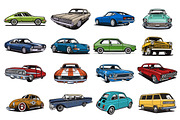 Classic Car Vector Pack, a Transportation Illustration by The BolzStudio (Thumbnail 11 of 13)