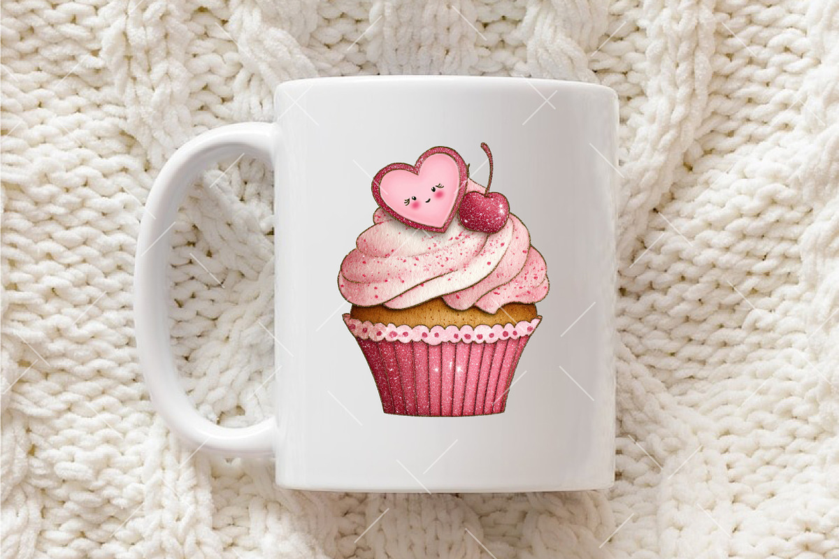 Valentine Cupcake Clipart, an Illustration by OK Design (Photo 4 of 6)