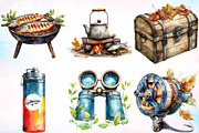 Watercolor Fall Fishing Clipart PNG, a Seasonal Illustration by Canvas Craft (Thumbnail 5 of 8)