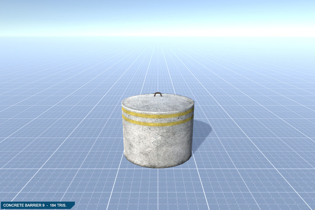 16 Concrete Barriers - Big Pack, an Environmental 3D Model by 3DCaster (Photo 24 of 34)
