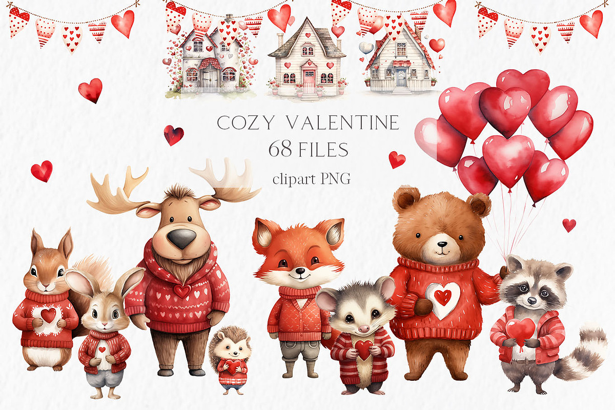 Valentines day woodland animals, an Object Graphic by MyLittleMeow (Photo 1 of 7)