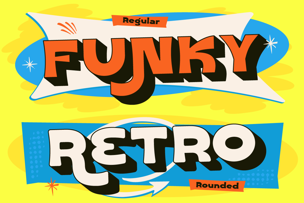 Roften - Chunky Retro Pop Font, a Sans Serif Font by Artisan Themes (Photo 4 of 11)