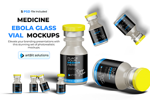 Ebola Vaccine Bottle 3D PSD Set