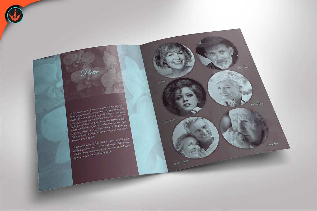 Funeral Program 20 Lavender Orchids, a Brochure Template by SeraphimChris (Photo 4 of 5)