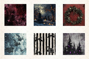 Gothic Christmas Digital Paper Clipa