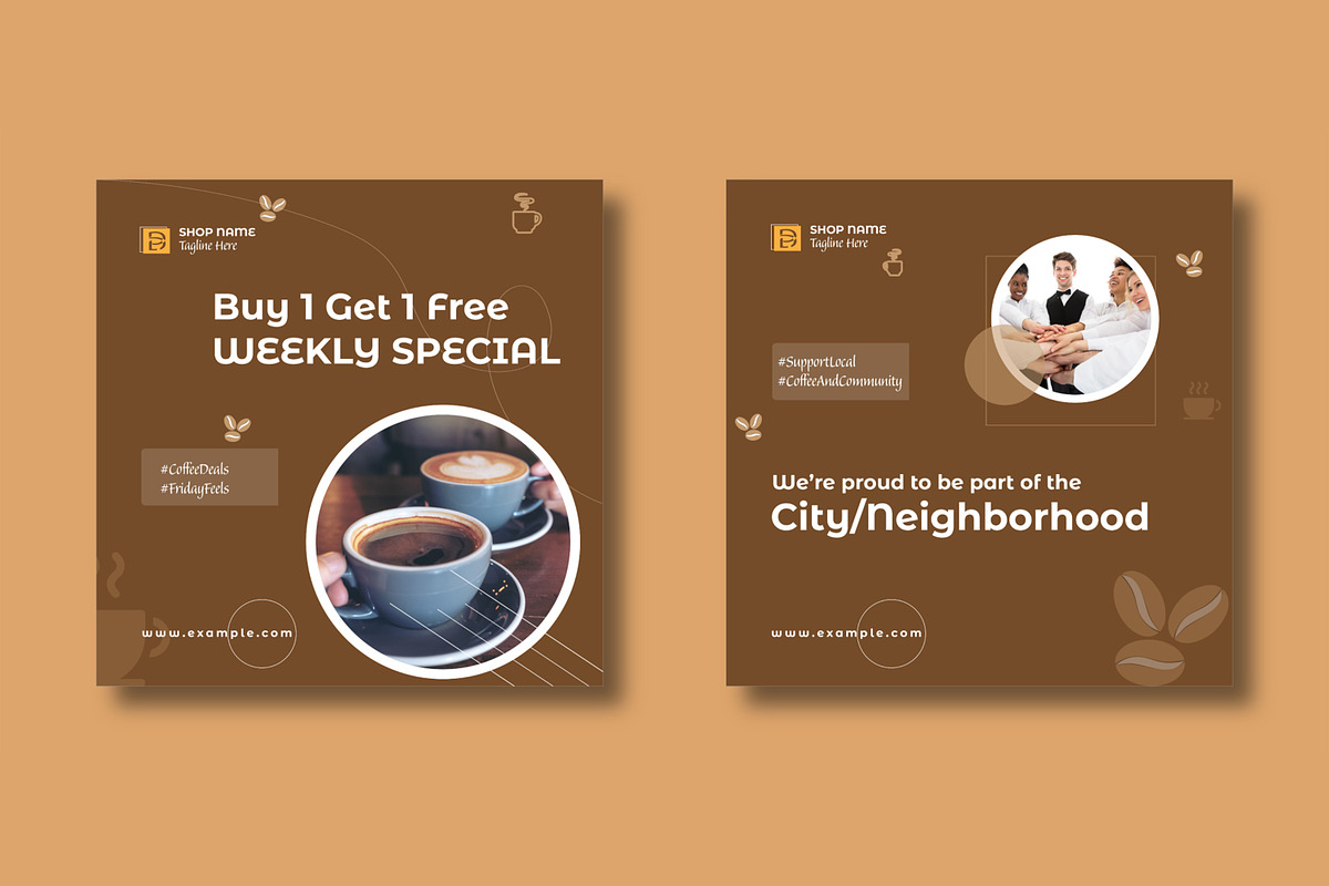 Coffee Shop Social Media Post, a Social Media Template by MightyDesign (Photo 4 of 8)