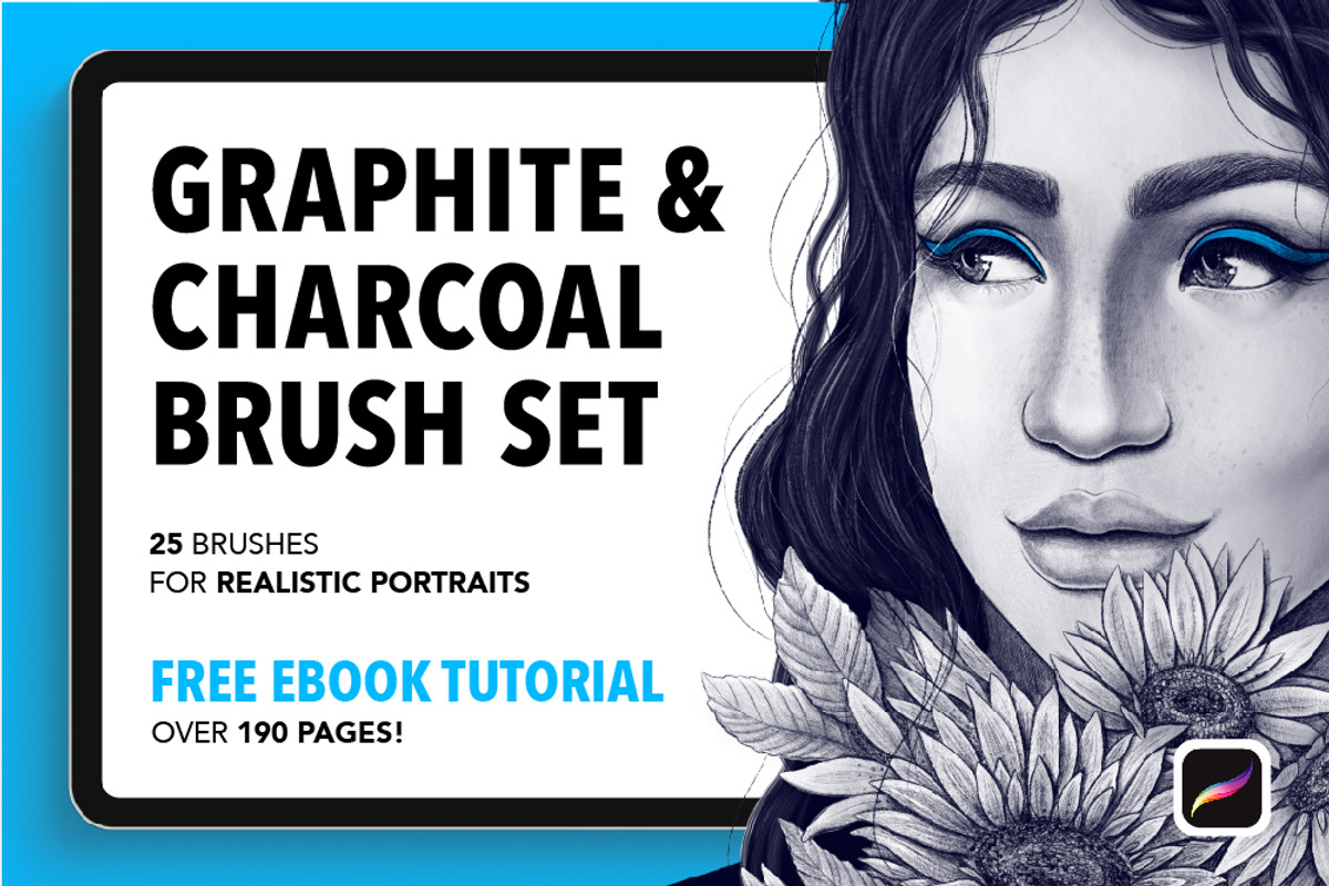 25 Graphite Brushes for Procreate, a Brush Add-On by Riveros Illustration (Photo 1 of 10)