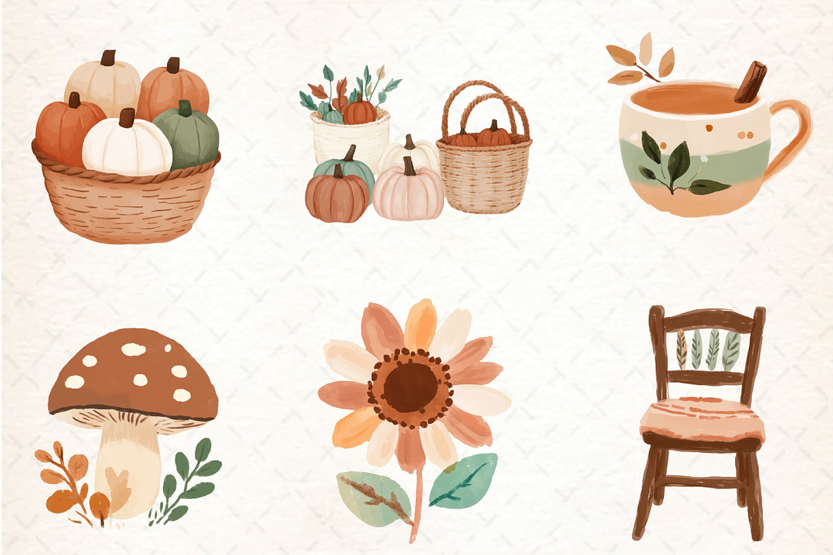 Cozy Little Hand-drawn Autumn Elemen, an Illustration by DreamCafeArt (Photo 4 of 8)