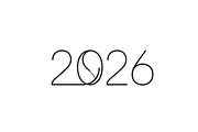 2026 New Year Line Art Bundle, an Illustration by hafijul (Thumbnail 6 of 11)