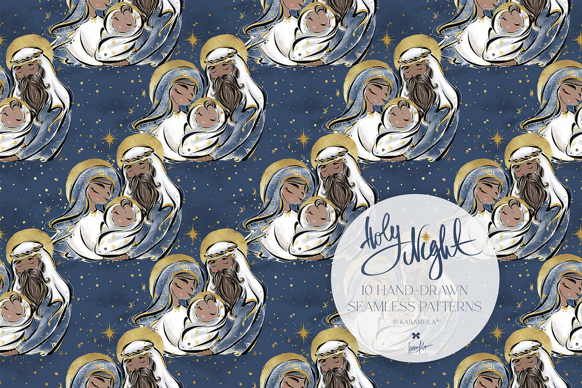 Nativity Christmas Family Patterns, a Pattern Graphic by KaramfilaS (Photo 11 of 14)